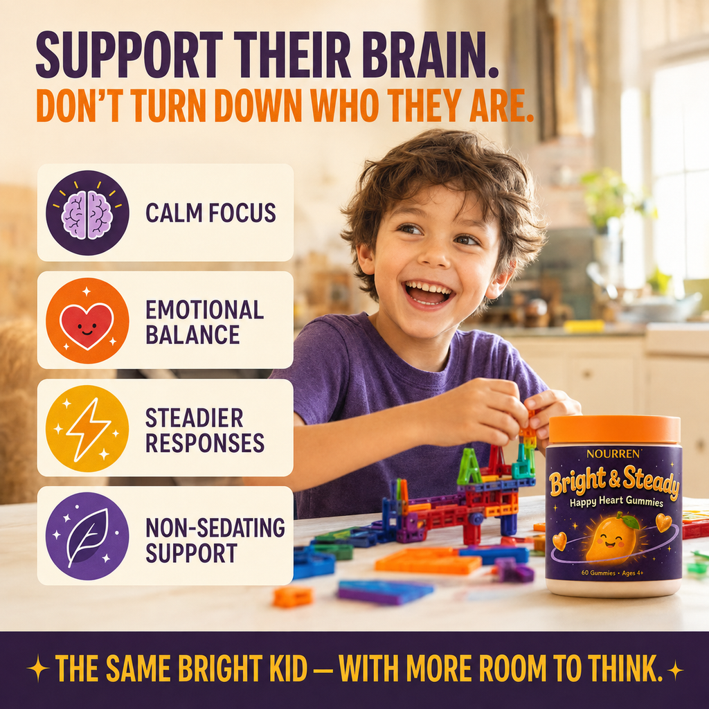 Alert happy child with Bright and Steady support benefits