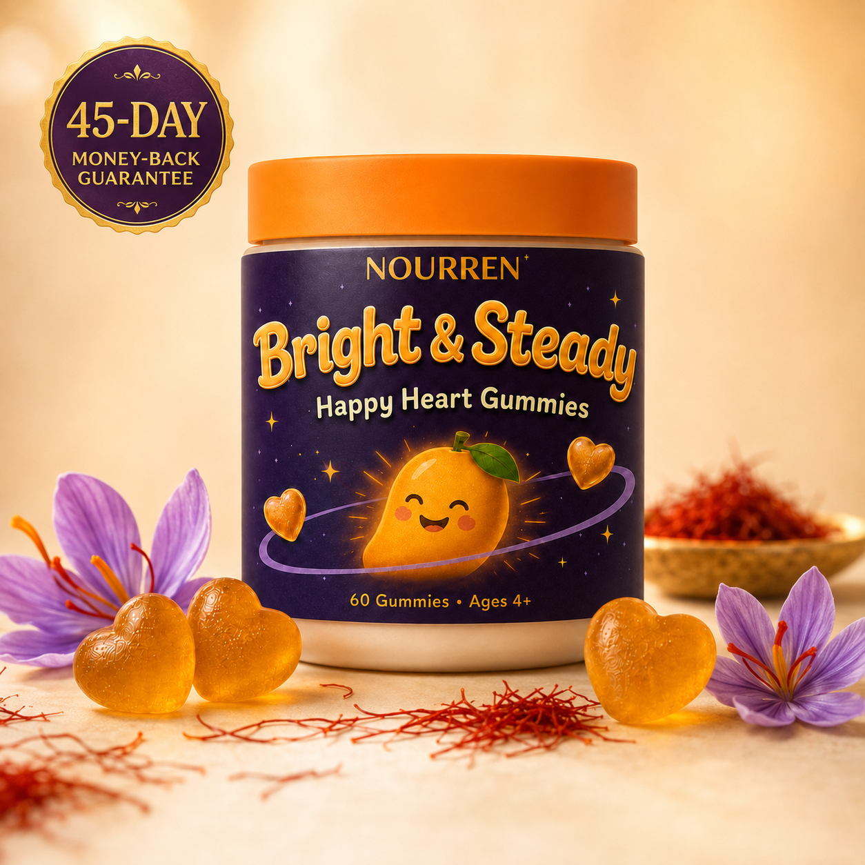 Nourren Bright and Steady with 45-day money-back guarantee