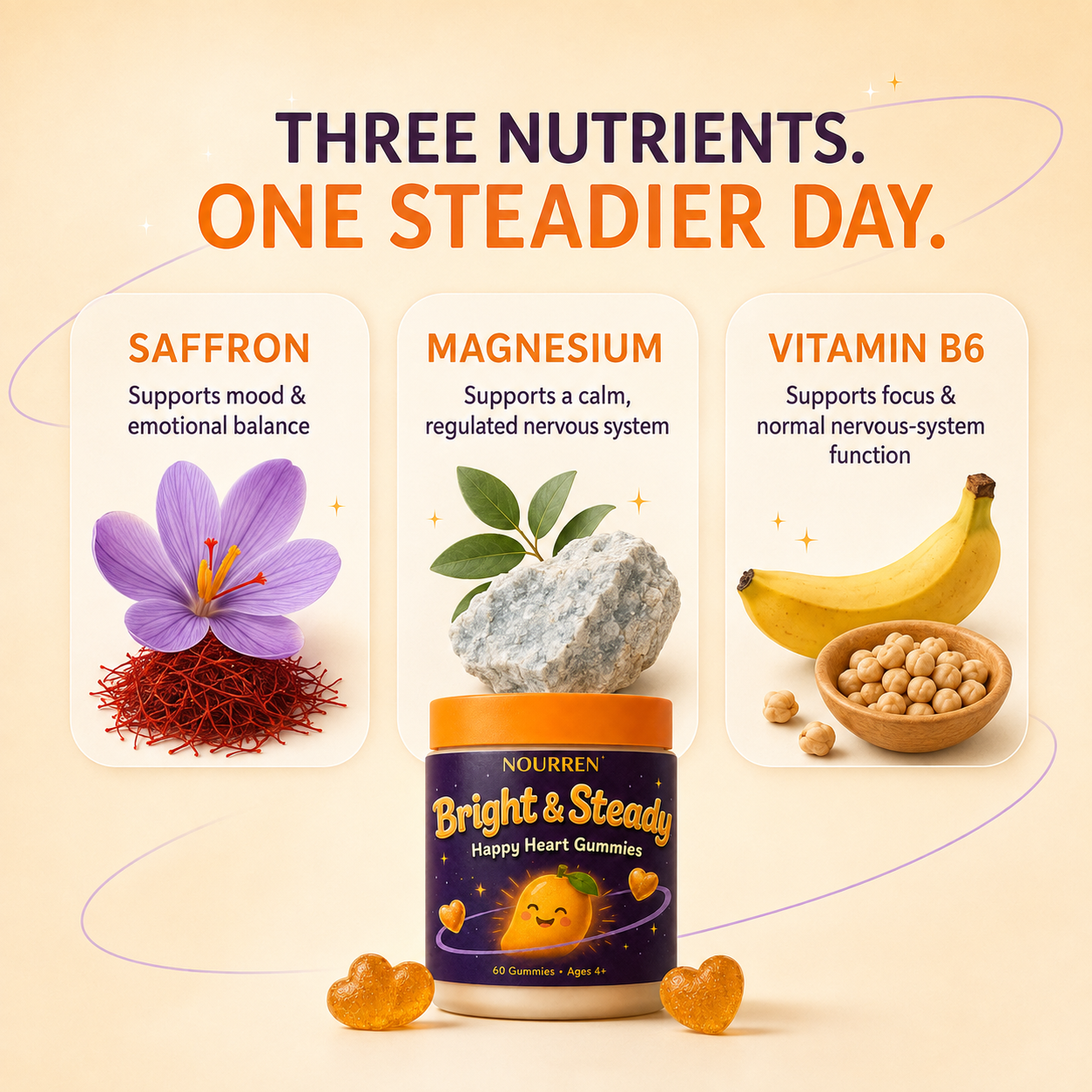 Three Bright and Steady nutrients for a steadier day